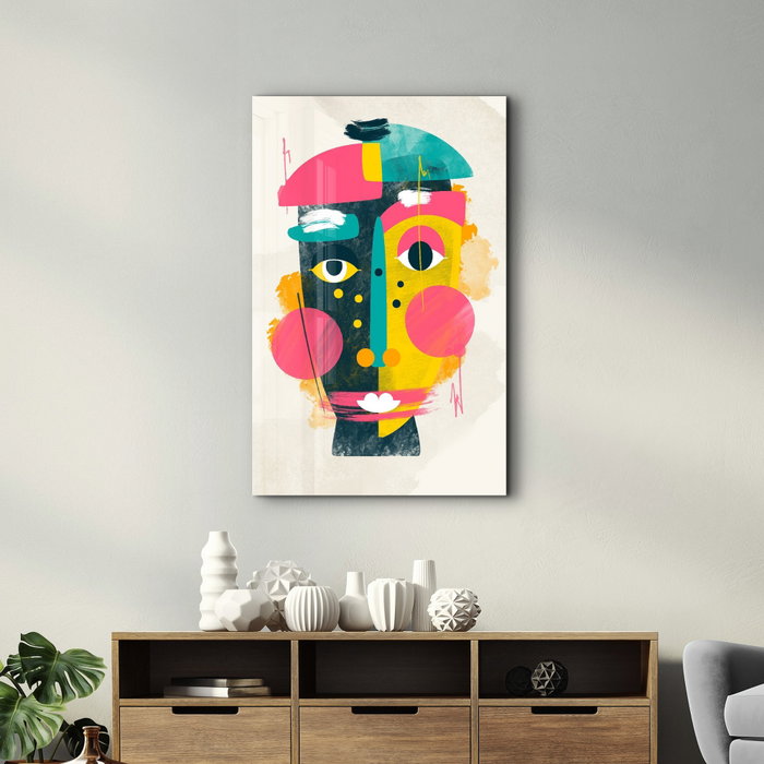 Wallity CAM-2071 Pintura Decorativa de Vidrio Templado Multicolor 46 x 72 cm